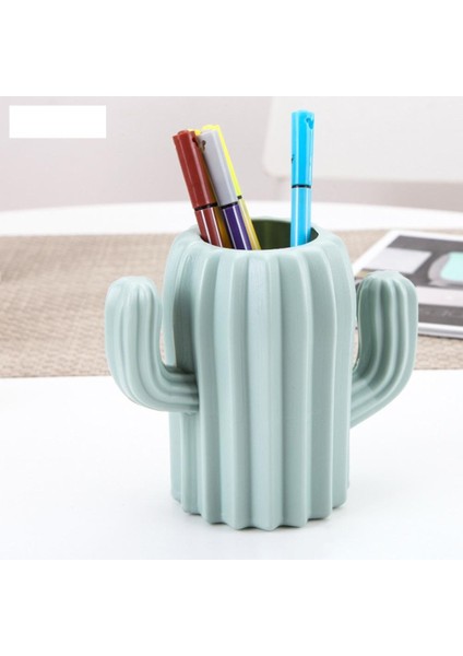 3 Lü Kaktüs Figürlü Masaüstü Mini Sukulent Saksı - Kalemlik Plastik fiyatları