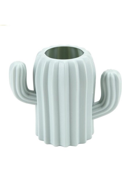 3 Lü Kaktüs Figürlü Masaüstü Mini Sukulent Saksı - Kalemlik Plastik fırsatları