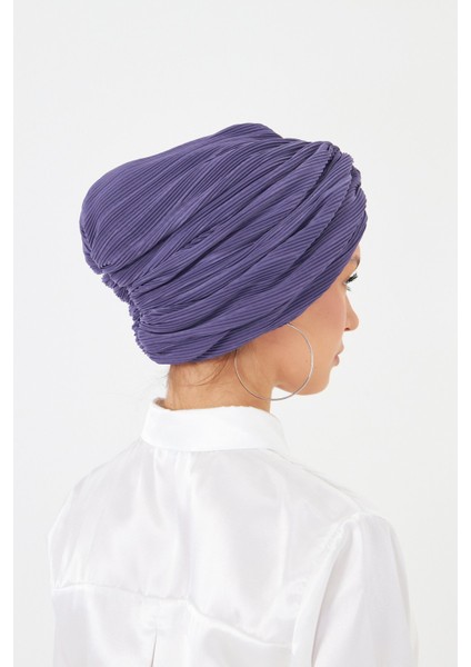 Mor Çapraz Büzgülü Tesettür Bone Fukuro Piliseli 2512_22 fırsatları