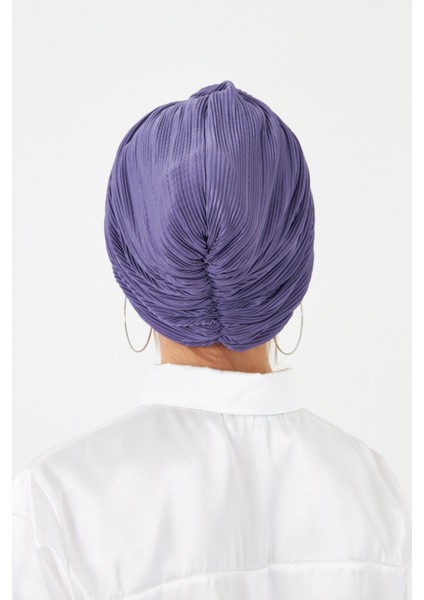 Mor Çapraz Büzgülü Tesettür Bone Fukuro Piliseli 2512_22 indirimleri