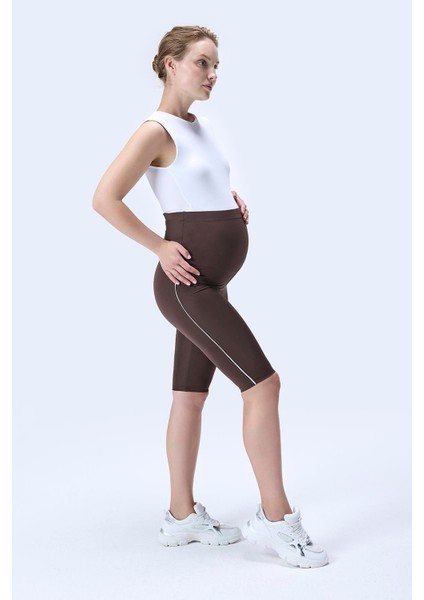 Imaj 357 Kahverengi Renk Toparlayıcı ve Extra Esnek Etkili Yüksek Bel Hamile Tayt