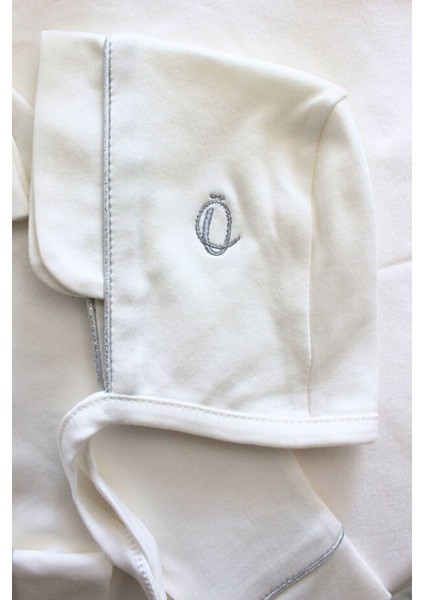 Gümüş Isim Nakışlı 6 Parça Yenidoğan Set %100 Pamuk Tulum Battaniye Şapka Puset Örtü Yastık Eldiven indirimleri