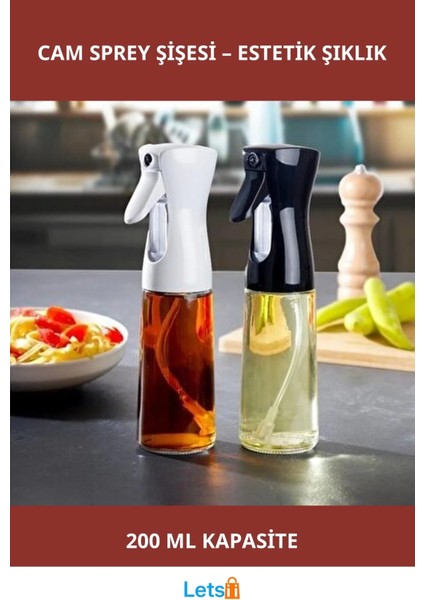 200 ml Dekoratif Tabancalı Spreyli Cam Şişe