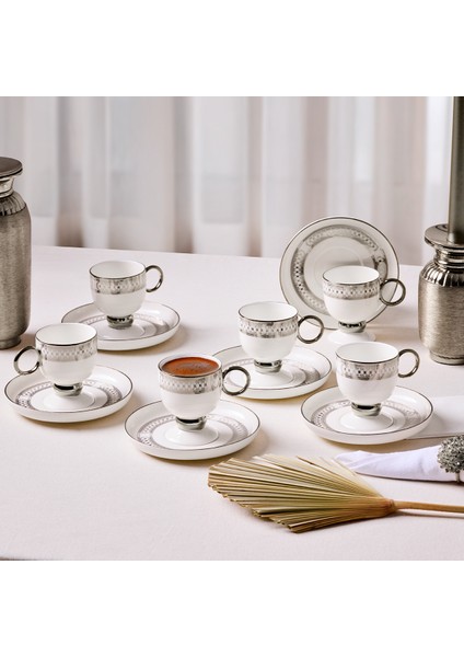 Aurelia Silver 12 Parça 6 Kişilik Kahve Fincan Takımı 90 ml