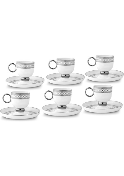 Aurelia Silver 12 Parça 6 Kişilik Kahve Fincan Takımı 90 ml modelleri