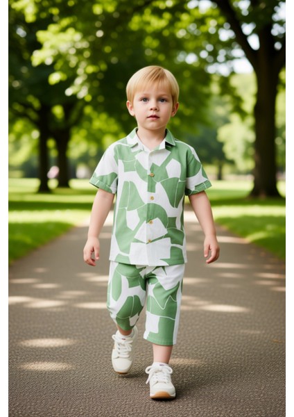 Erkek Çocuk Pamuklu Gömlek ve Şort Takımı Rahat ve Şık Yazlık Set Kaliteli Şık Rahat modelleri
