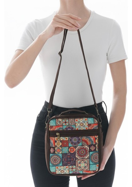 Iran Işi El Yapımı Etnik Desenli Süet Kahve Bohem Askılı Omuz Çantası fiyatları