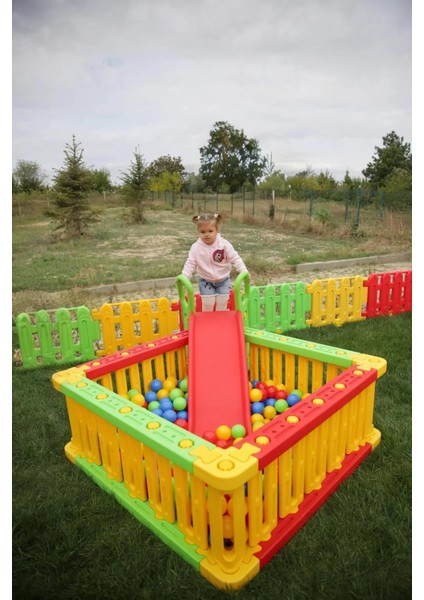 Kare Top Havuzu + Oyun Topları + Kaydırak 3'lü Set modelleri