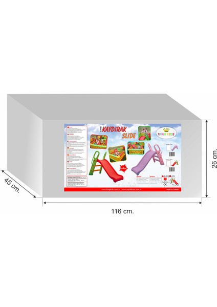 Kare Top Havuzu + Oyun Topları + Kaydırak 3'lü Set