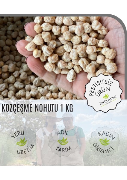 Kozçeşme Kuru Nohutu 1 kg (Tarla Kuşu, Ilaçsız, Doğal Üretim, Yeni Hasat)