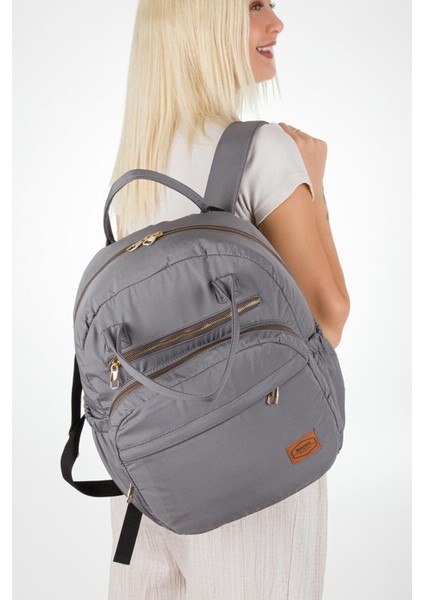 Arya Bondit Hafif Kumaş Anne Bebek Bakım Çantası Termoslu Biberon Cepleri Puset Askılı