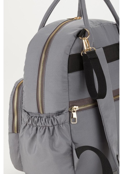 Arya Bondit Hafif Kumaş Anne Bebek Bakım Çantası Termoslu Biberon Cepleri Puset Askılı