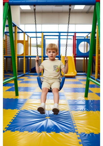 Erkek Çocuk Pamuklu Baskılı T Shirt ve Şort Takımı Kaliteli Şık Rahat Günlük