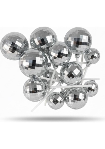 Disko Top Gümüş – Pasta ve Tatlı Üzeri Dekoratif Süs