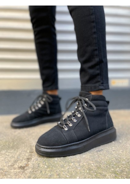 JY206 Ottawa Bağcıklı Ortopedik Taban Süet Erkek Spor Bot Sst - Siyah fiyatları
