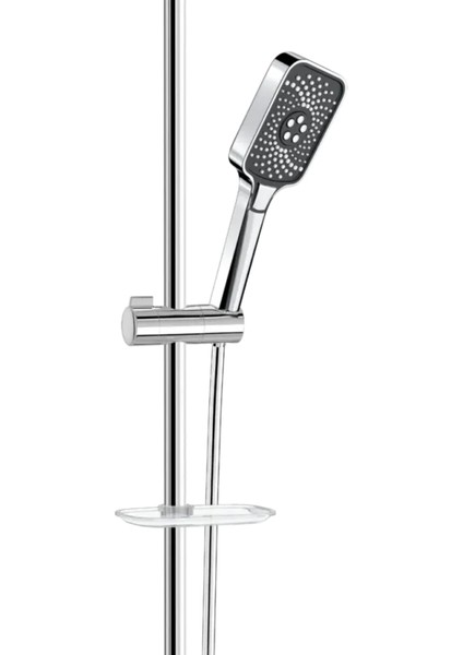 | Valtemo Reflex Krom-Siyah Sürgülü Duş Seti – Fonksiyonlu, Neoflex Patlamaz Hortumlu modelleri