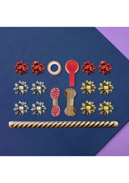 Siyah Verev Kraft Ambalaj Kağıdı Seti | 10 Rulo Kağıt (70X100 Cm)-12 RAFYA-20M Ip-Bant ve Makinesi fırsatları