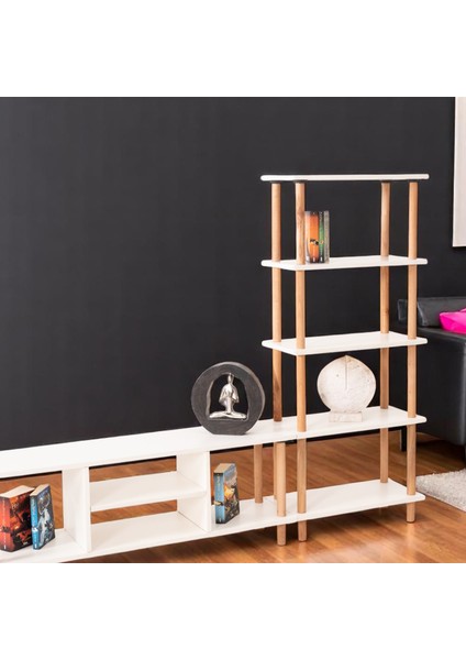 Pia Kitaplıklı Tv Sehpası Beyaz fiyatları