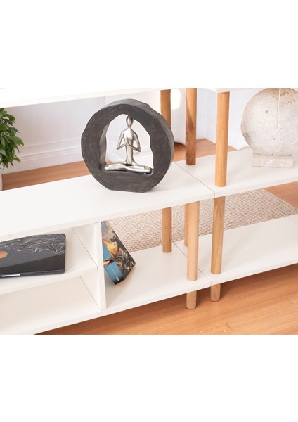 Pia Kitaplıklı Tv Sehpası Beyaz modelleri