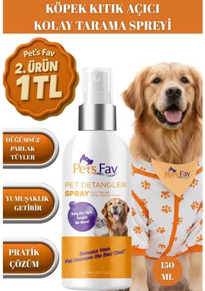 Köpek ve Kedi Kıtık Açıcı Kolay Tarama Spreyi Anında Dolaşıklık Giderme Bakımı & İpeksi Tüy