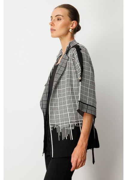 Kadın Truvakar Kol Beli Kuşaklı Triko Hırka 65903 Siyah fiyatları