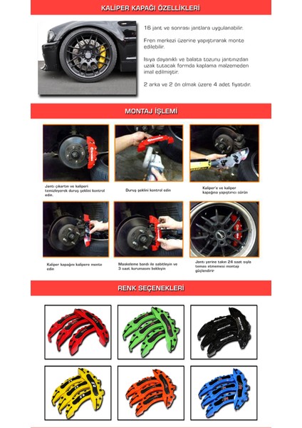 Tofaş Modifiyecim Turuncu Brembo 4'lü Kaliper Seti Kabartmalı fırsatları