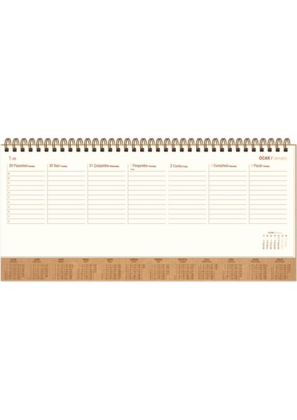 Keskin 2026-AJ-82 12*33,5 Haftalık Kraft Kap.spr.masa Ajandası fiyatları