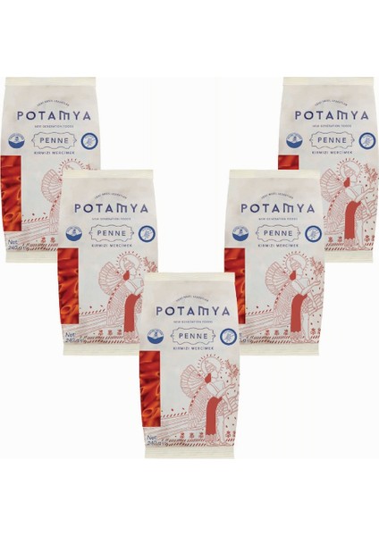 Glutensiz Konvansiyonel Kırmızı Mercimek Penne X5