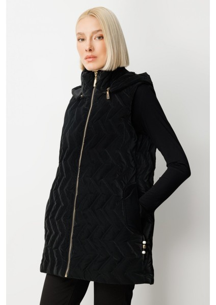 Kadın Aksesuar Detaylı Şişme Yelek 8583 Siyah fiyatları