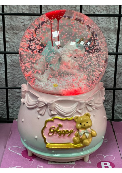 Unicorn Işıklı Müzikli Kar Püskürtmeli Büyük Boy Pilli Kar Küresi fiyatları