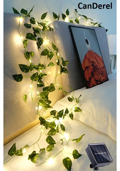 Güneş Enerjili Solar Dekoratif Yapay Yapraklı Sarmaşık 50 Ledli 5 Metre Solar Bahçe Balkon Dekor LED fiyatları