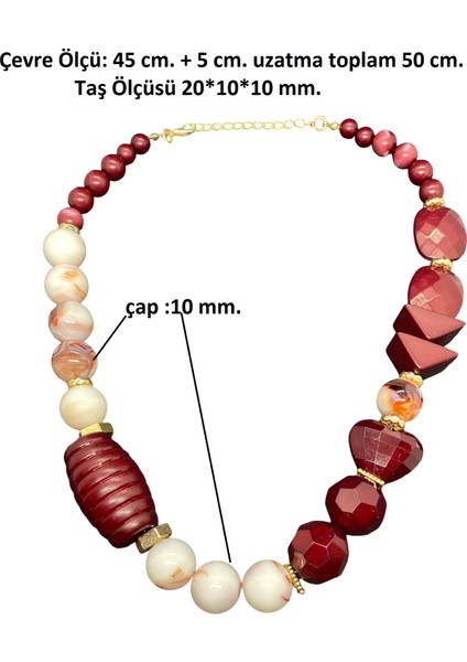 Koyu Kahve Krem Renk; Uzatma Ile 50 cm Kolye Uznluğu; Şık Tasarım,bohem Tarz Ötesi Akrilik Esaslı Kolye (KOD2876) fiyatları