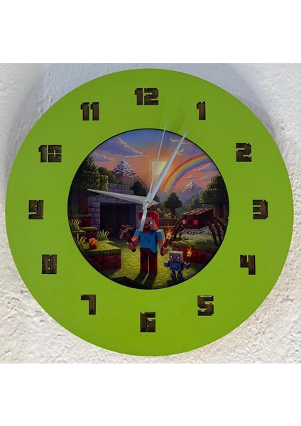 Kişiye Özel Isimli Bloklu Dünya Tasarımlı Duvar Saati | Epoksi Dolgulu Resimli & Rakamlı | 35 cm fiyatları