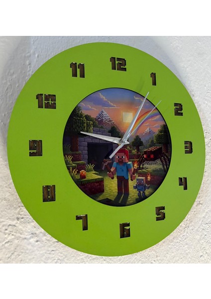 Kişiye Özel Isimli Bloklu Dünya Tasarımlı Duvar Saati | Epoksi Dolgulu Resimli & Rakamlı | 35 cm fırsatları