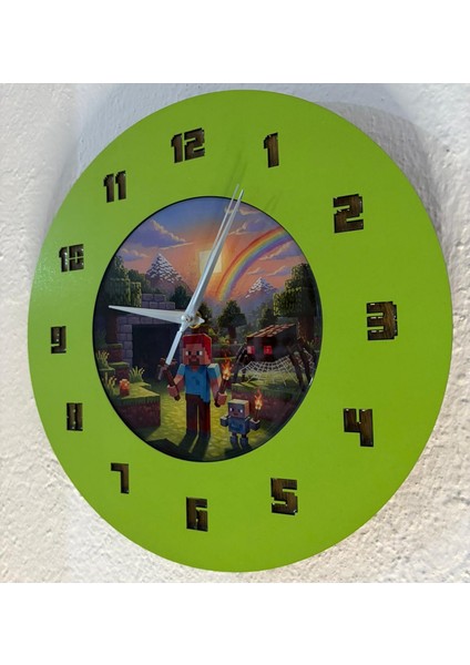 Kişiye Özel Isimli Bloklu Dünya Tasarımlı Duvar Saati | Epoksi Dolgulu Resimli & Rakamlı | 35 cm indirimleri