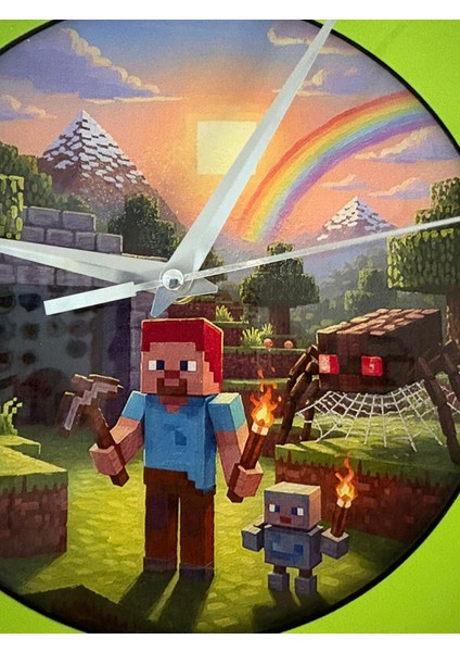 Kişiye Özel Isimli Bloklu Dünya Tasarımlı Duvar Saati | Epoksi Dolgulu Resimli & Rakamlı | 35 cm