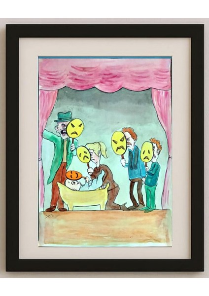 Dawood Deldar 29X21CM Orijinal Karikatür Tablo