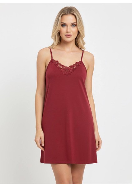 Bordo Mikro Penye Dantel 4’lü Sabahlık Gecelik Şort Takım – Yumuşak ve Şık fırsatları