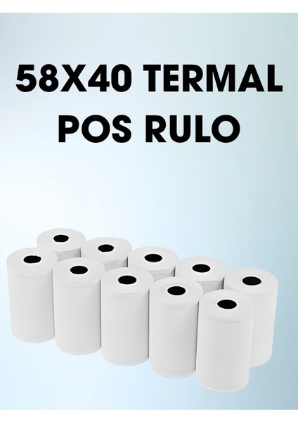58MM*40MM Akaryakıt Satış Pompa Pos Rulosu (10'lu 1 Paket)