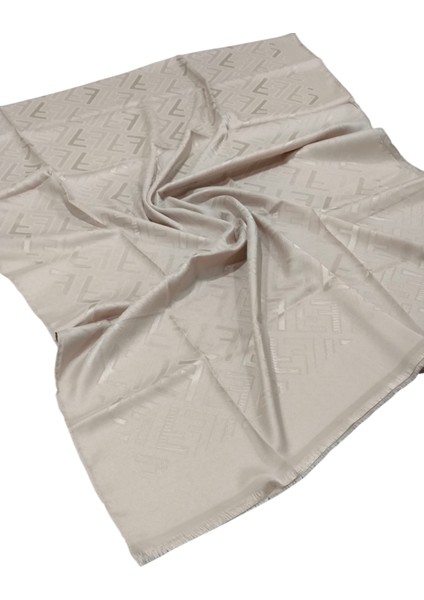 F Desen Ipek Jakarlı Şal Pudra modelleri