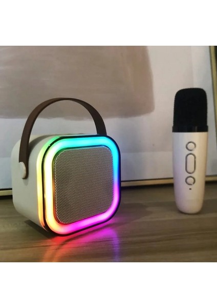 Taşınabilir Bluetooth Karaoke Hoparlör Kablosuz Mikrofon
