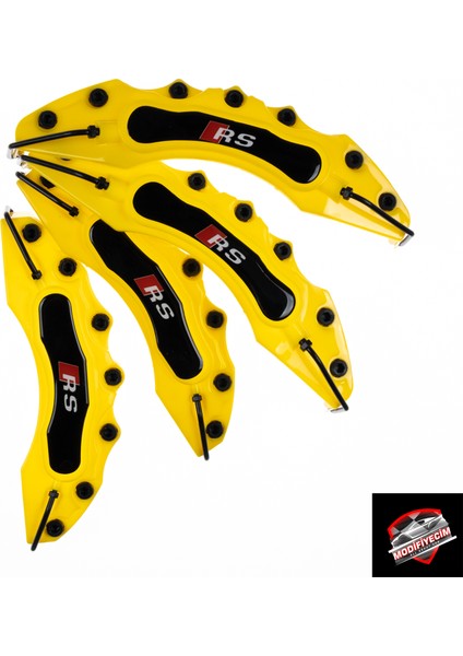 Sarı Audi Rs 4'lü Kaliper Seti Yapıştırma Logolu fiyatları