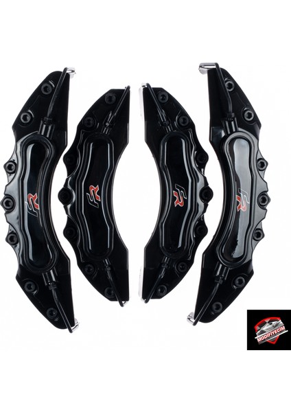 Siyah Fr 4'lü Kaliper Seti Yapıştırma Logolu