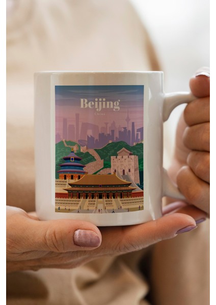 Beijing- China Baskılı Premium Kupa Bardak