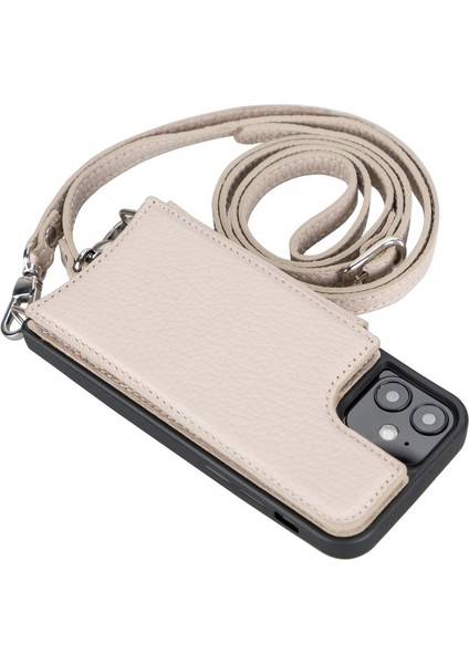 Apple iPhone 12 Mini Uyumlu Deri Askılı Kılıf Ufw Erc3 Bej modelleri