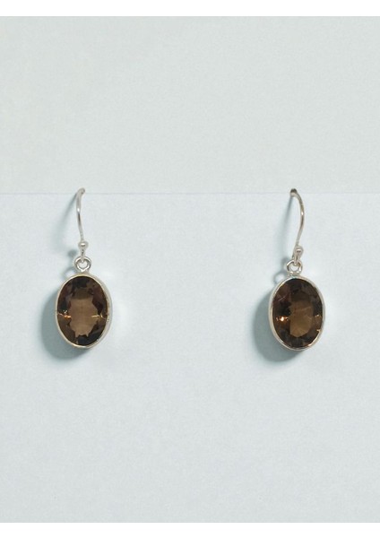 Faset Kesim Dumanlı Kuvars Taşlı 925 Ayar Gümüş El Işçiliği Küpe fiyatları