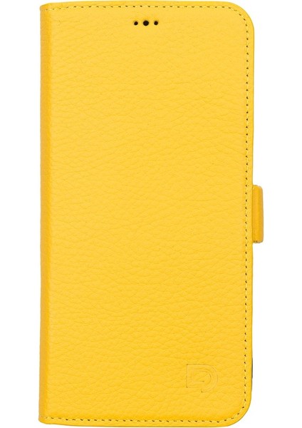 Apple iPhone 13 Pro Max Uyumlu Deri Cüzdanlı Kılıf Limon Sarı fiyatları