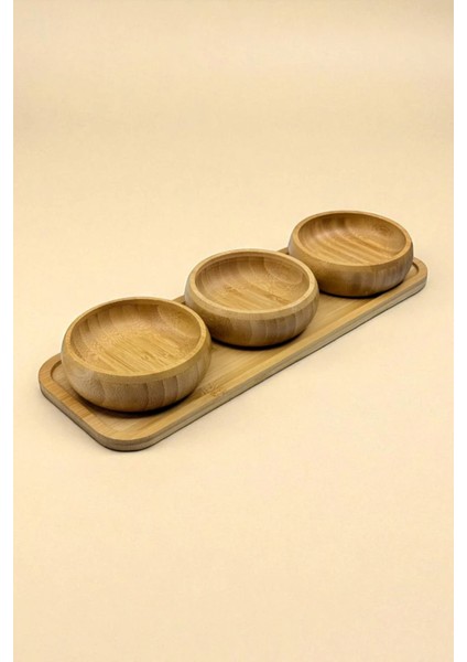 Doğal Bambu Stantlı Lokumluk Çerezlik Seti – Sunumluk, Şık ve Kullanışlı Tasarım