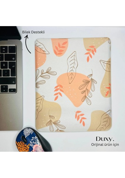 Çiçek Desenli Bilek Destekli Mouse Pad, Kaymaz Taban, Ev Ofis ve Oyun Için Rahat ve Yumuşak Mousepad