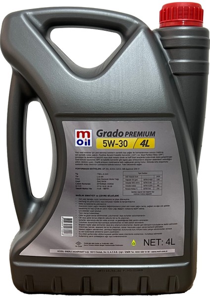 M Oil Grado Premium 5W-30 4lt fiyatları